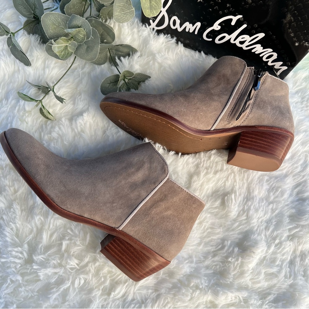 Sam Edelman, petty putty suede bootie, size 6W